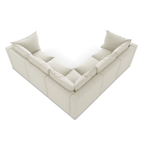 Canapé D'angle 4 Places Modulaire Manao En Tissu Bouclette Sable
