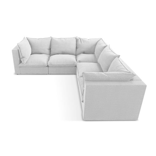 Canapé D'angle 4 Places Modulaire Manao En Tissu Bouclette Argent