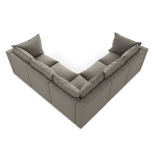 Canapé D'angle 4 Places Modulaire Manao En Tissu Bouclette Gris