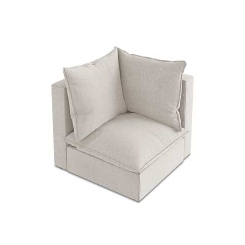 Fauteuil D'angle Pour Canapé Modulable Manao En Velours Beige Clair