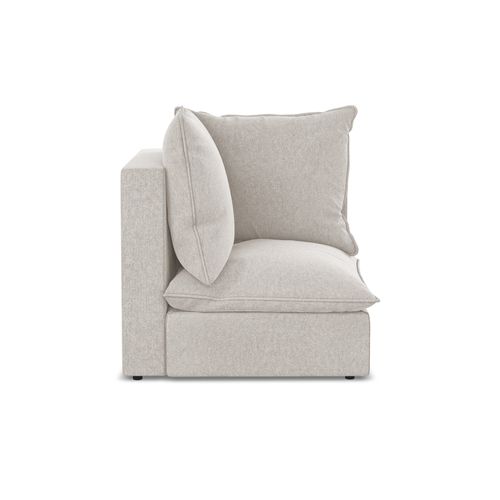 Fauteuil D'angle Pour Canapé Modulable Manao En Velours Beige Clair