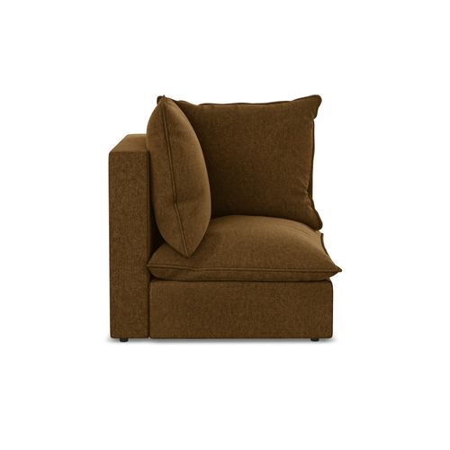 Fauteuil D'angle Pour Canapé Modulable Manao En Velours Moutarde