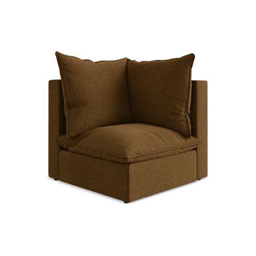 Fauteuil D'angle Pour Canapé Modulable Manao En Velours Moutarde