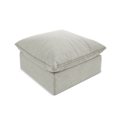 Pouf Manao En Velours Gris Clair