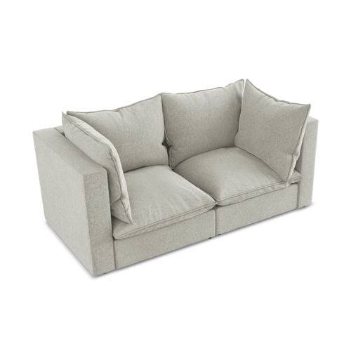 Canapé Modulable 2 Places Manao En Velours Gris Clair