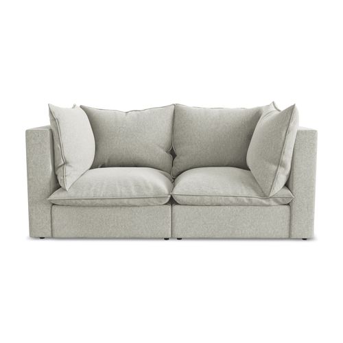 Canapé Modulable 2 Places Manao En Velours Gris Clair