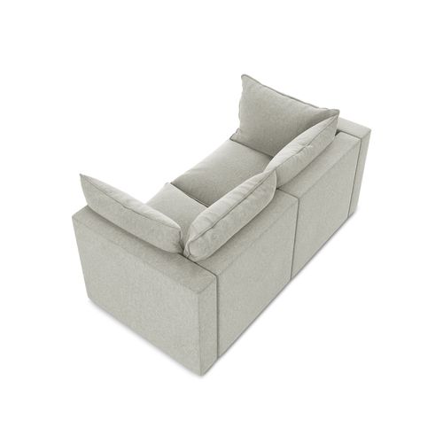 Canapé Modulable 2 Places Manao En Velours Gris Clair