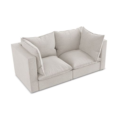Canapé Modulable 2 Places Manao En Velours Beige Clair