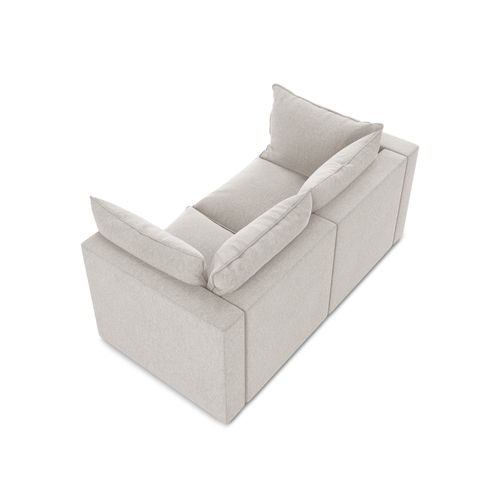 Canapé Modulable 2 Places Manao En Velours Beige Clair