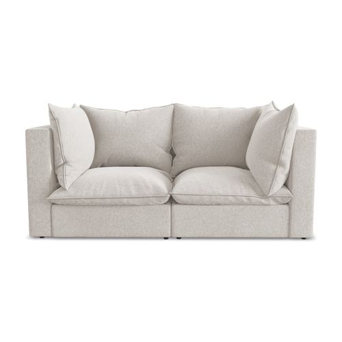 Canapé Modulable 2 Places Manao En Velours Beige Clair