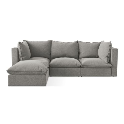 Canapé D'angle 3 Places Modulaire Gauche Manao En Velours Gris