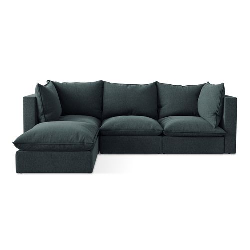 Canapé D'angle 3 Places Modulaire Gauche Manao En Velours Marin