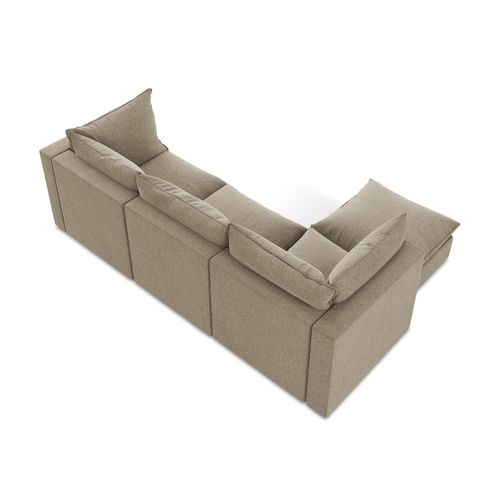 Canapé D'angle 3 Places Modulaire Gauche Manao En Velours Beige