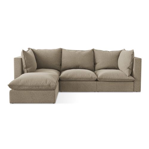 Canapé D'angle 3 Places Modulaire Gauche Manao En Velours Beige