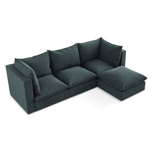 Canapé D'angle 3 Places Modulaire Droit Manao En Velours Marin