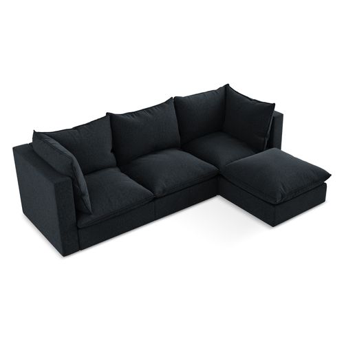 Canapé D'angle 3 Places Modulaire Droit Manao En Velours Bleu Royal