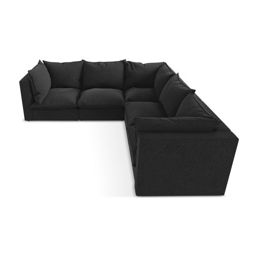 Canapé D'angle 4 Places Modulaire Manao En Velours Noir