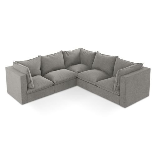 Canapé D'angle 4 Places Modulaire Manao En Velours Gris