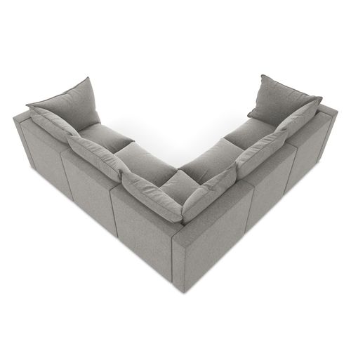 Canapé D'angle 4 Places Modulaire Manao En Velours Gris