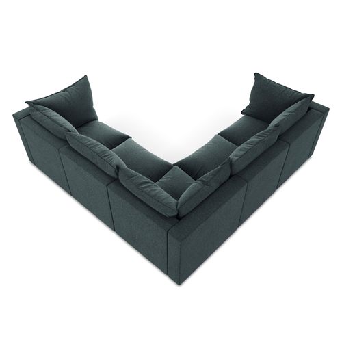 Canapé D'angle 4 Places Modulaire Manao En Velours Marin