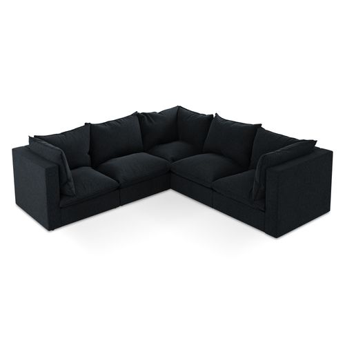 Canapé D'angle 4 Places Modulaire Manao En Velours Bleu Royal