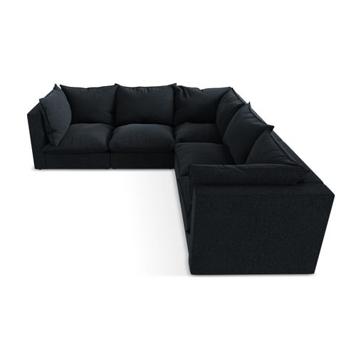 Canapé D'angle 4 Places Modulaire Manao En Velours Bleu Royal