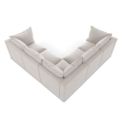 Canapé D'angle 4 Places Modulaire Manao En Velours Beige Clair