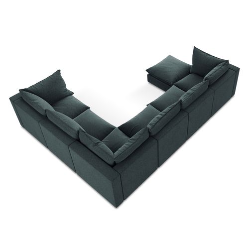 Canapé Panoramique 5 Places Modulaire Manao En Velours Marin