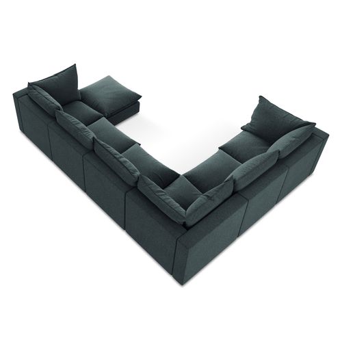 Canapé Panoramique 5 Places Modulaire Manao En Velours Marin