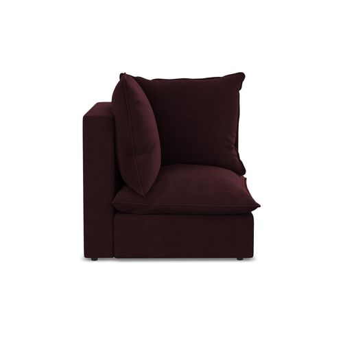 Fauteuil D'angle Pour Canapé Modulable Manao En Tissu Texturé Bordeaux