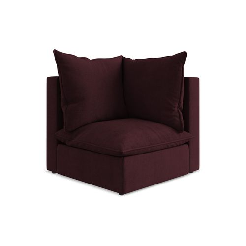 Fauteuil D'angle Pour Canapé Modulable Manao En Tissu Texturé Bordeaux