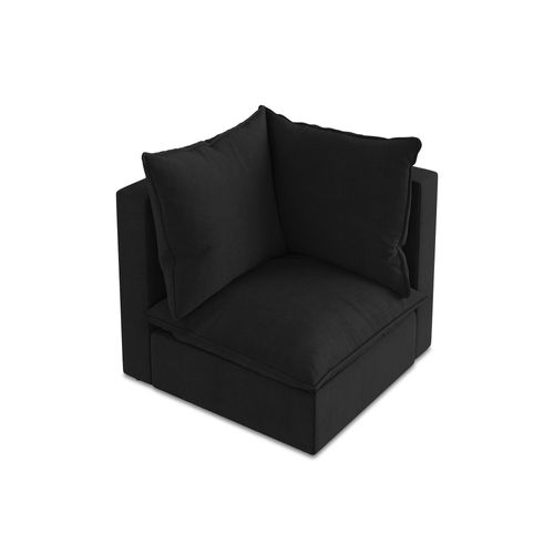 Fauteuil D'angle Pour Canapé Modulable Manao En Tissu Texturé Noir