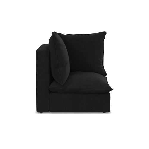 Fauteuil D'angle Pour Canapé Modulable Manao En Tissu Texturé Noir