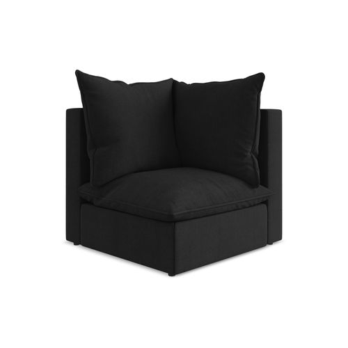 Fauteuil D'angle Pour Canapé Modulable Manao En Tissu Texturé Noir