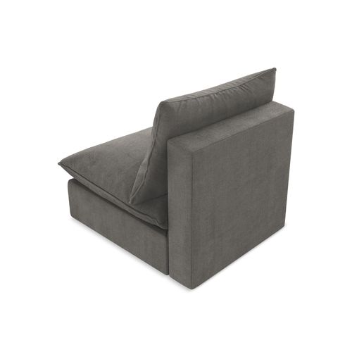 Fauteuil Pour Canapé Modulable Manao En Tissu Texturé Gris Foncé