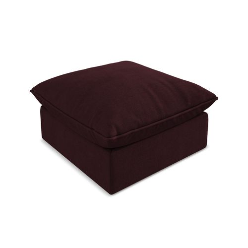 Pouf Manao En Tissu Texturé Bordeaux
