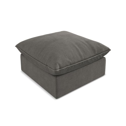 Pouf Manao En Tissu Texturé Gris Foncé