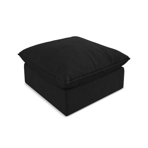 Pouf Manao En Tissu Texturé Noir