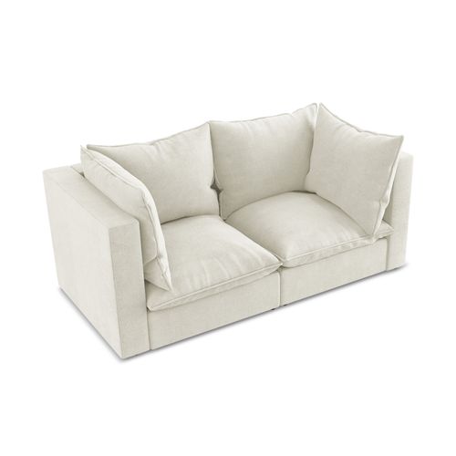 Canapé Modulable 2 Places Manao En Tissu Texturé Beige