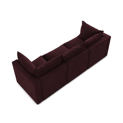Canapé Modulable 3 Places Manao En Tissu Texturé Bordeaux