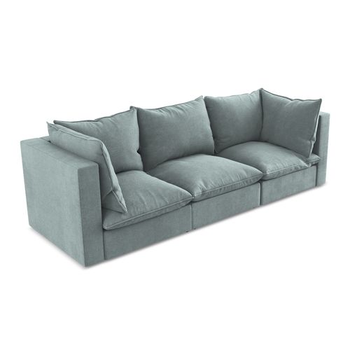 Canapé Modulable 3 Places Manao En Tissu Texturé Jeans