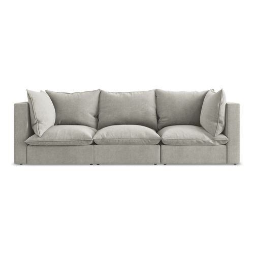 Canapé Modulable 3 Places Manao En Tissu Texturé Gris Clair