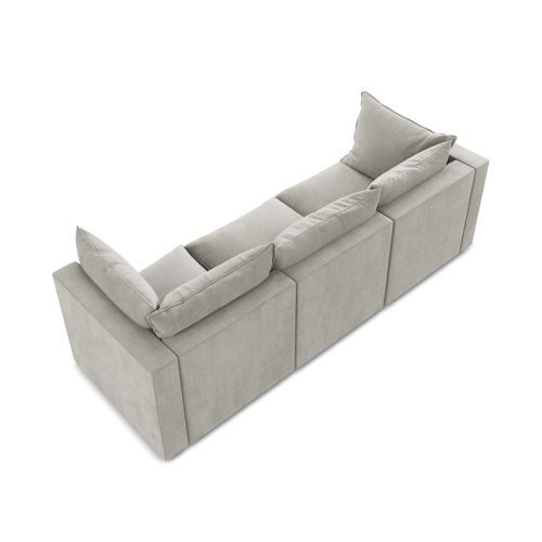 Canapé Modulable 3 Places Manao En Tissu Texturé Gris Clair