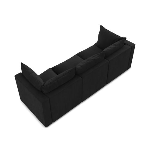 Canapé Modulable 3 Places Manao En Tissu Texturé Noir