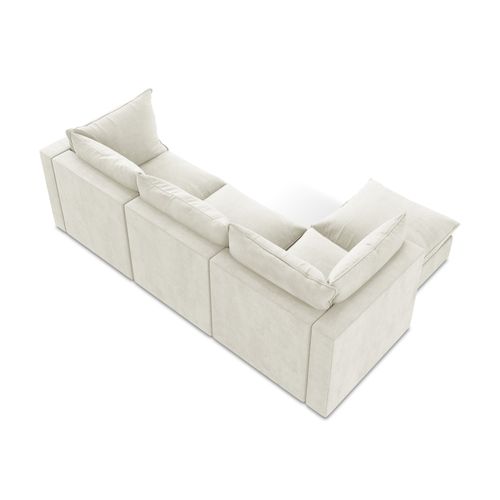 Canapé D'angle 3 Places Modulaire Gauche Manao En Tissu Texturé Beige