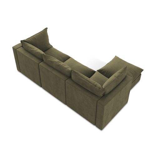 Canapé D'angle 3 Places Modulaire Gauche Manao En Tissu Texturé Olive