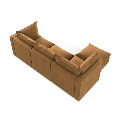 Canapé D'angle 3 Places Modulaire Gauche Manao En Tissu Texturé Terre Cuite