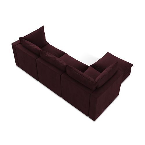 Canapé D'angle 3 Places Modulaire Gauche Manao En Tissu Texturé Bordeaux