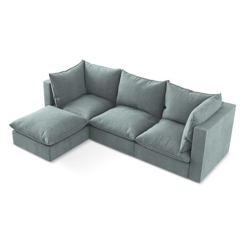 Canapé D'angle 3 Places Modulaire Gauche Manao En Tissu Texturé Jeans