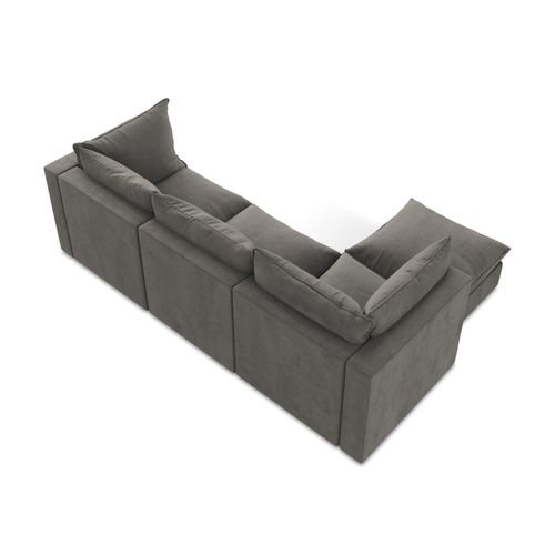 Canapé D'angle 3 Places Modulaire Gauche Manao En Tissu Texturé Gris Foncé